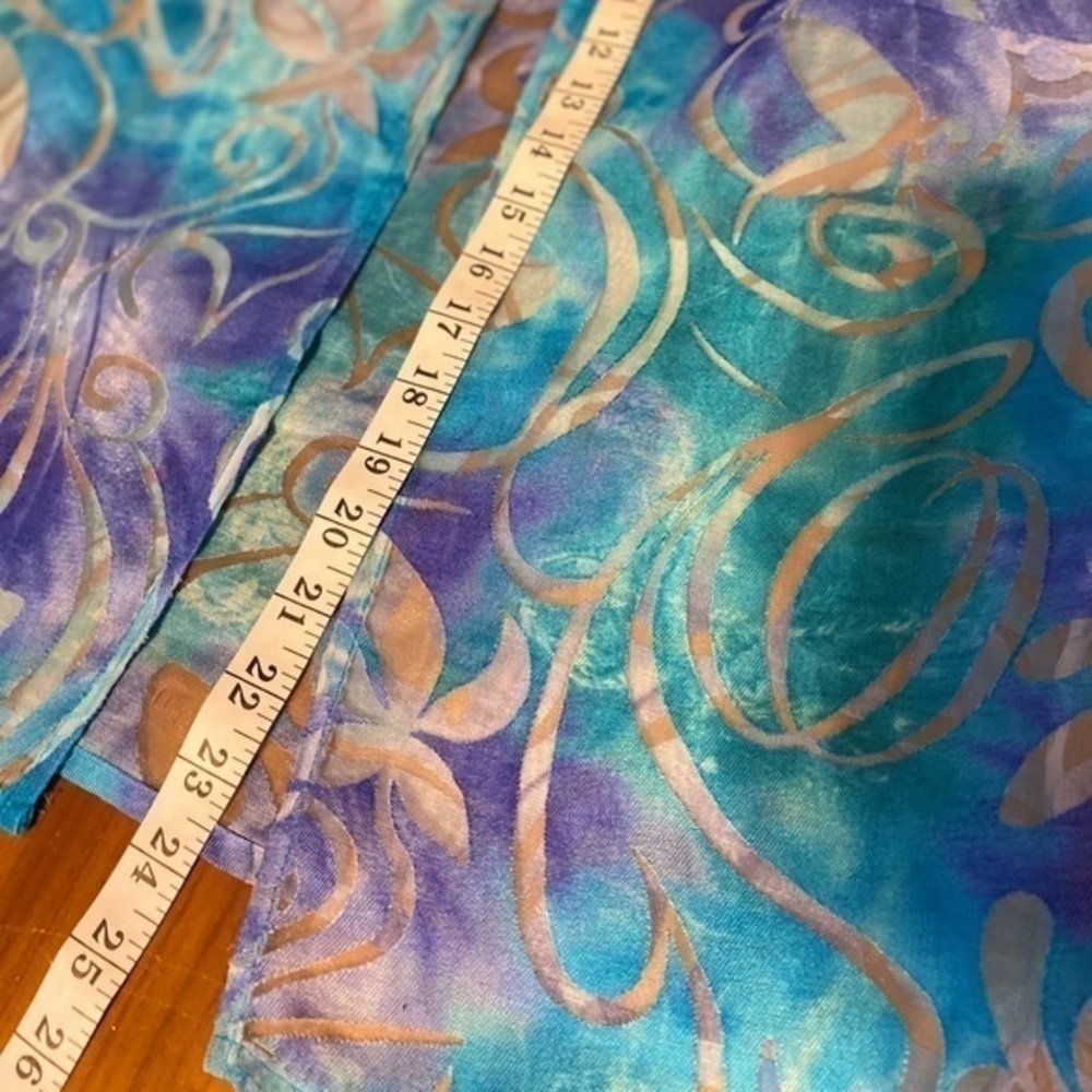 K Studio Collection Vintage 3 Piece Blue tank top w/ skirt and vibrant sheer top - Picture 17 of 17